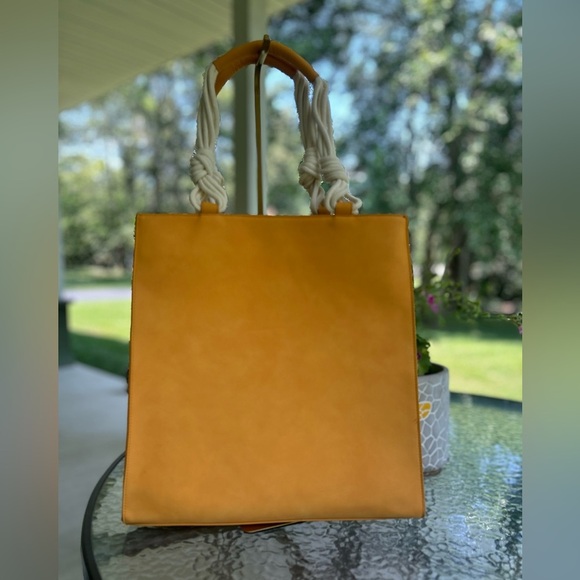 Universal Thread Mustard Tote with Rope Handles - Picture 1 of 6